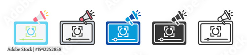 video retargeting icon set multi style various collection