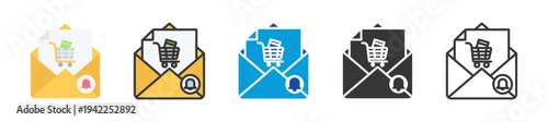 abandoned cart email icon set multi style various collection