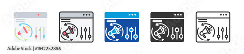 ad optimization icon set multi style various collection