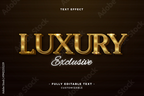 Golden luxury exclusive text effect with editable style theme