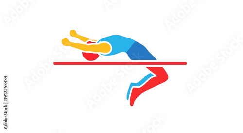 Athlete Jumping Over Hurdle.