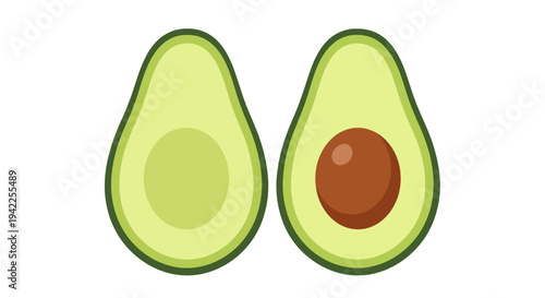 Avocado Fruit Cut Open.