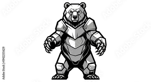 Bear in armor standing.