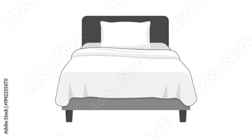Bed with White Sheets.