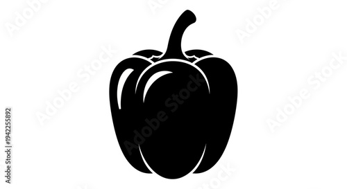 Black Bell Pepper Icon.