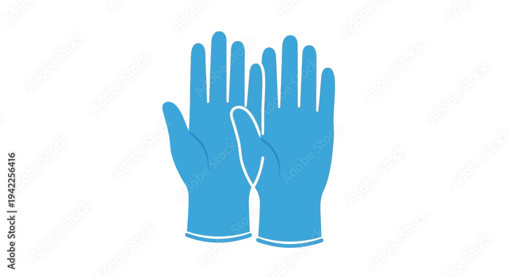 Obraz premium Blue Rubber Protective Gloves.