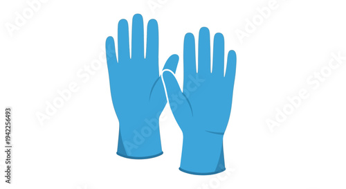 Blue Rubber Protective Gloves.