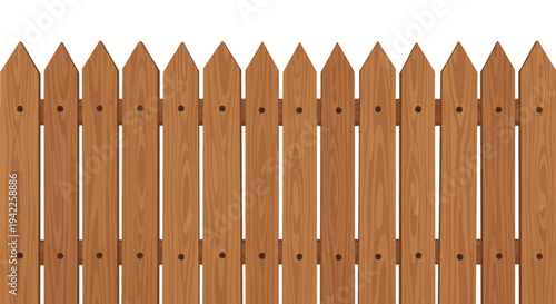 Brown Wooden Picket Fence.