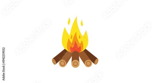 Campfire Burning Logs.