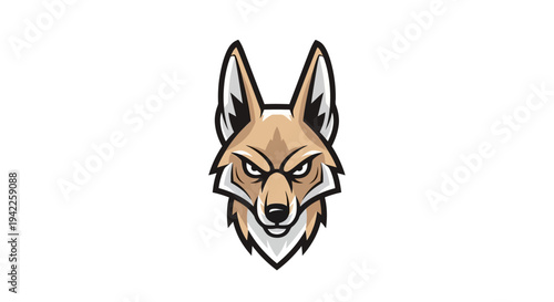 Cartoon Coyote Head Illustration.