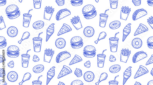 Fast Food Pattern Illustration