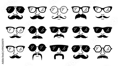 Collection of Moustache and Eyewear Styles