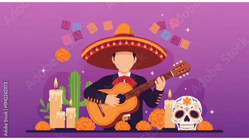 Day of the Dead charro art
