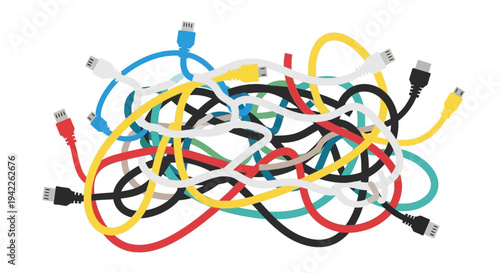 Colorful Electronic Cables Mixed.