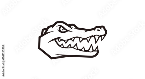 Crocodile Head Illustration.