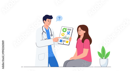 Doctor and patient consultation.