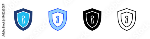 Secure Multi Style Icon Set Vector 