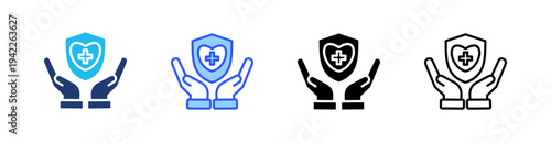 Healthcare Multi Style Icon Set Vector 