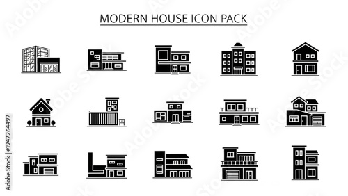 Collection of Modern House Illustrations in Various Architectural Styles