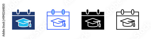 Education Day Multi Style Icon Set Vector 