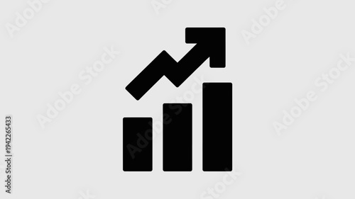 Business graphs and charts icons, Growing graph set. Business chart with arrow. Growths chart collection. Profit growing symbol. Progress bar, silhouette icon for growth, business, finance, analytics
