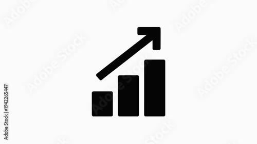Business graphs and charts icons, Growing graph set. Business chart with arrow. Growths chart collection. Profit growing symbol. Progress bar, silhouette icon for growth, business, finance, analytics
