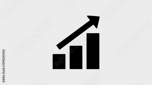 Business graphs and charts icons, Growing graph set. Business chart with arrow. Growths chart collection. Profit growing symbol. Progress bar, silhouette icon for growth, business, finance, analytics
