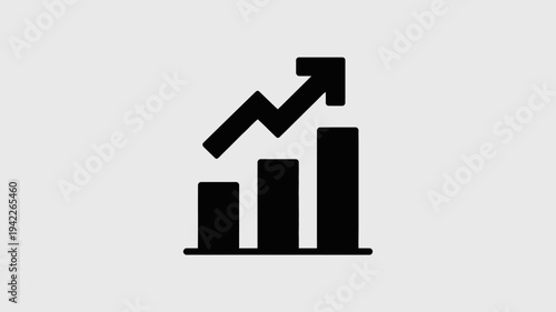Business graphs and charts icons, Growing graph set. Business chart with arrow. Growths chart collection. Profit growing symbol. Progress bar, silhouette icon for growth, business, finance, analytics
