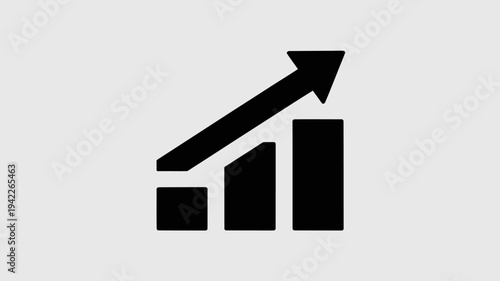 Business graphs and charts icons, Growing graph set. Business chart with arrow. Growths chart collection. Profit growing symbol. Progress bar, silhouette icon for growth, business, finance, analytics
