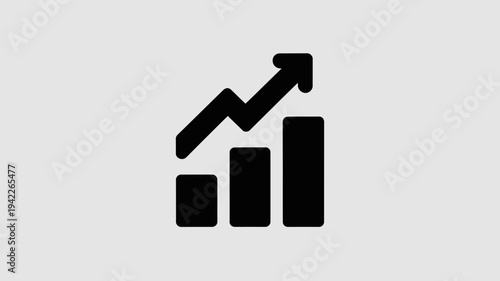 Business graphs and charts icons, Growing graph set. Business chart with arrow. Growths chart collection. Profit growing symbol. Progress bar, silhouette icon for growth, business, finance, analytics
