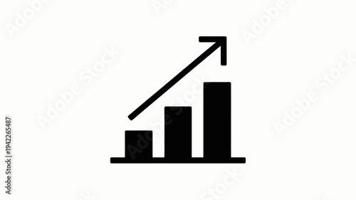 Business graphs and charts icons, Growing graph set. Business chart with arrow. Growths chart collection. Profit growing symbol. Progress bar, silhouette icon for growth, business, finance, analytics
