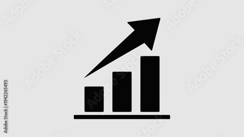 Business graphs and charts icons, Growing graph set. Business chart with arrow. Growths chart collection. Profit growing symbol. Progress bar, silhouette icon for growth, business, finance, analytics
