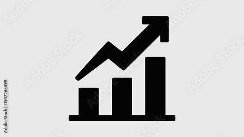 Business graphs and charts icons, Growing graph set. Business chart with arrow. Growths chart collection. Profit growing symbol. Progress bar, silhouette icon for growth, business, finance, analytics
