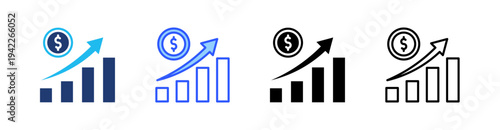 Economic Recovery Multi Style Icon Set Vector 