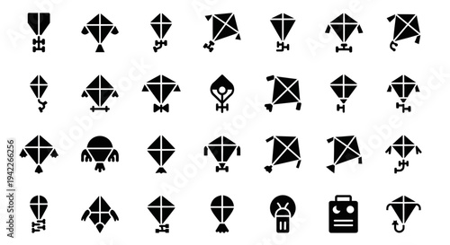 Collection of diverse icons representing various objects and symbols displayed together in a grid layout