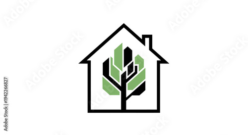 eco friendly home green house logo.