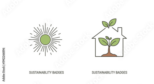 Green house eco friendly line icons.