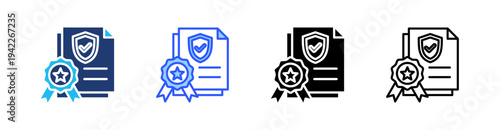Assurance Multi Style Icon Set Vector 
