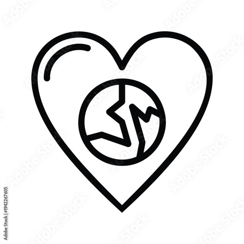 Heart with ECG line drawing symbol.