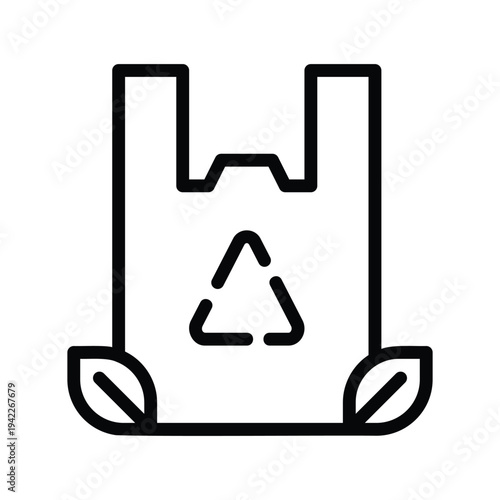 Eco friendly reusable bag icon.