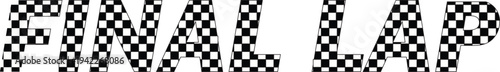 Final Lap" Text with Black and White Checkered Pattern