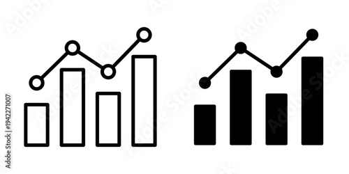 Vector Simple Chart Icon on White Background