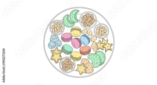 Colorful Candy and Sweets in Bowl.