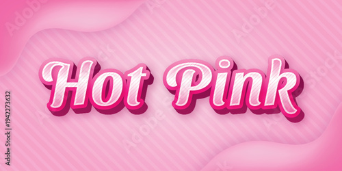 A hot pink color rock word text effect with a 3D editable text style theme