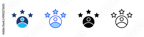 Reputation Multi Style Icon Set Vector 