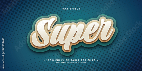 A blue background with a white and gold editable text effect