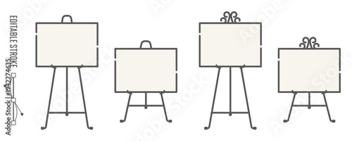 ウエルカムボードのシンプルな線画イラスト２種類