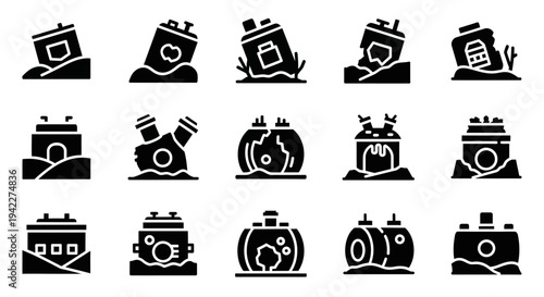 Collection of Camera Icons Representing Photography on a Plain Background from a Direct Viewpoint