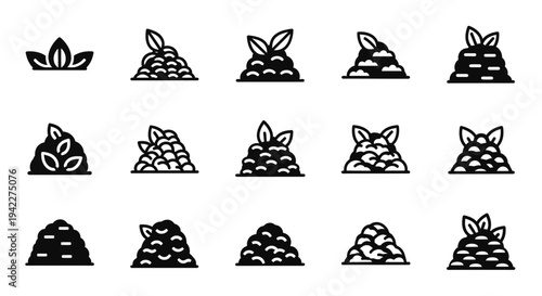 Collection of various beehive icons in different designs and patterns displayed together