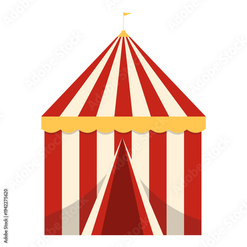 Red Striped Circus Tent Illustration